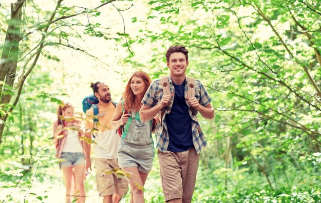 walking in park